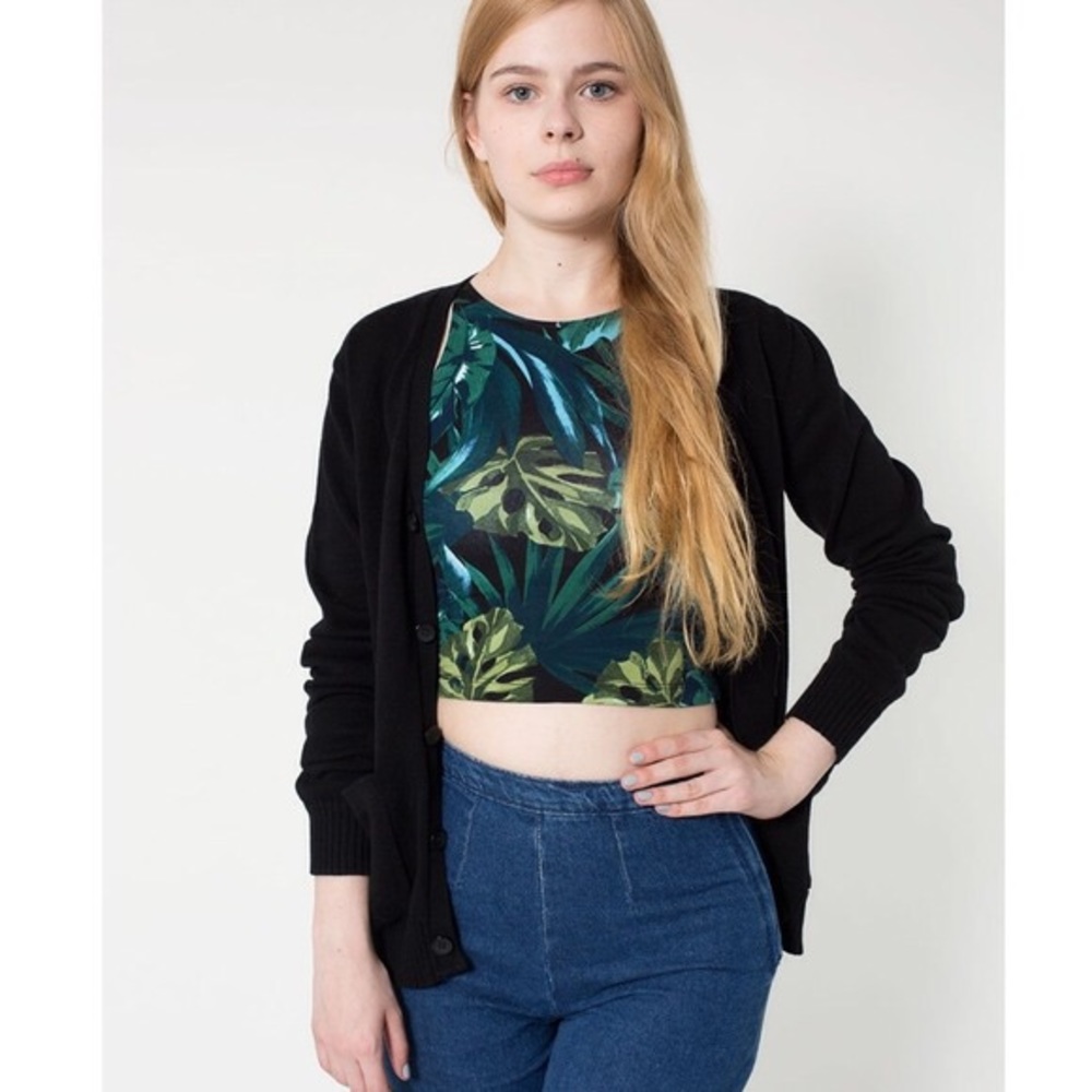 American Apparel Leaf Print Top - Picture 3 of 5